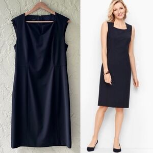 Talbots Women's Size 8 Black Sleeveless Seasonless Lined Wool Sheath Dress NWOT